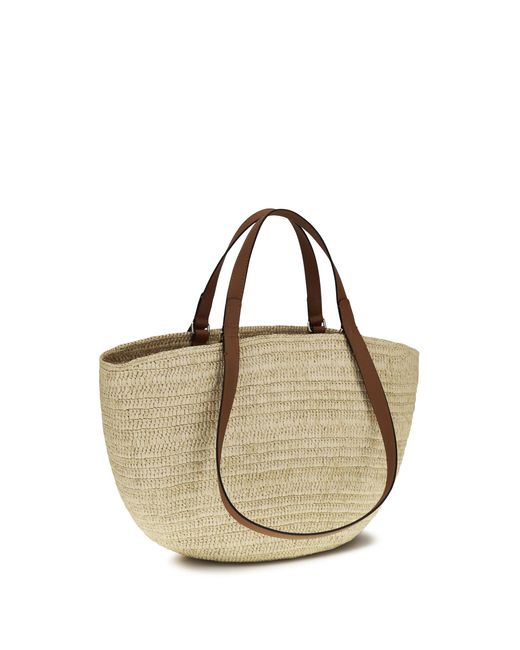 Loewe Metallic X Paula's Ibiza Medium Eclipse Raffia Handbag Natural/Tan
