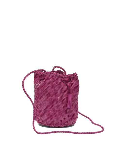 Dragon Diffusion Purple Pompom Double Jump Crossbody Bags Fuchsia