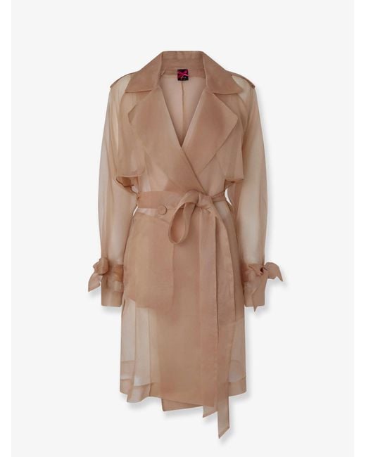 Pinko Natural Cocco Silk Organza Trench
