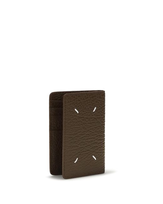 Margiela Brown Leather Card Holder Field for men