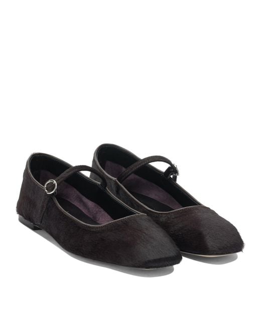 Aeyde Black "Uma" Mary Jane Ballet Flats