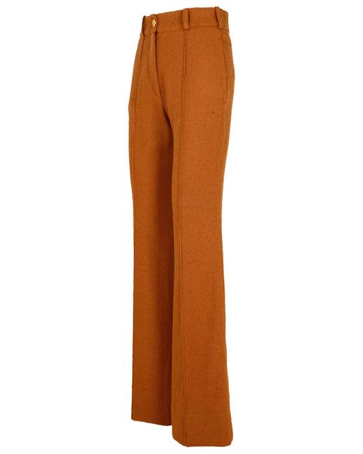 Patou Brown Wool Blend Flare Pants for men