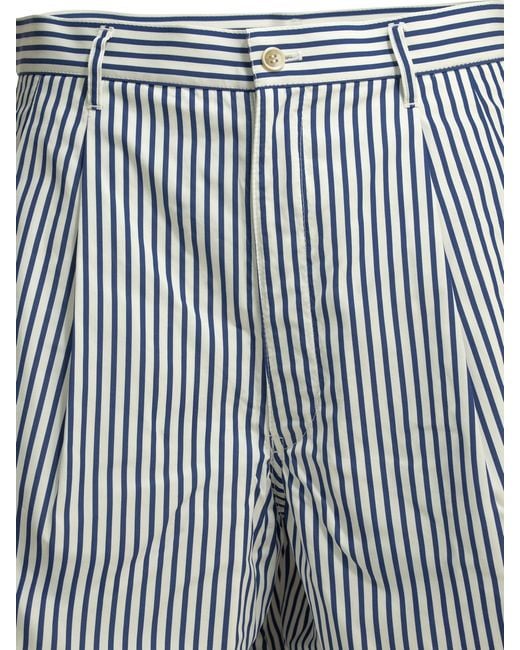 Comme des Garçons Blue Formal Striped Shorts for men