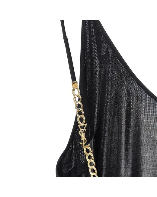 Saint Laurent Black Stretch Viscose Long Dress