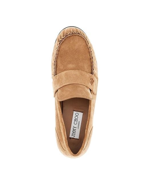 Jimmy Choo Natural 'Ellis' Suede Leather Loafers
