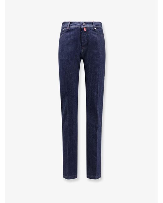 Kiton Blue Cotton Blend Jeans for men