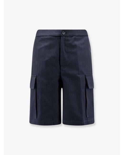 Hevò Blue Cotton Bermuda Shorts for men