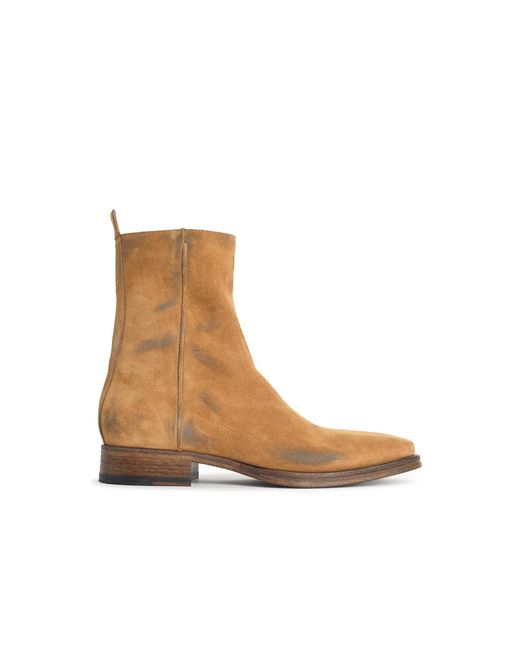 Acne White Suede Ankle Boots for men