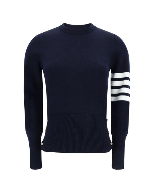 Thom Browne Blue Virgin Wool Sweater