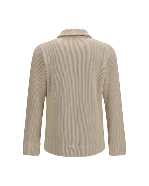 Margiela Natural Cotton Zip-Up Sweater Ecru for men