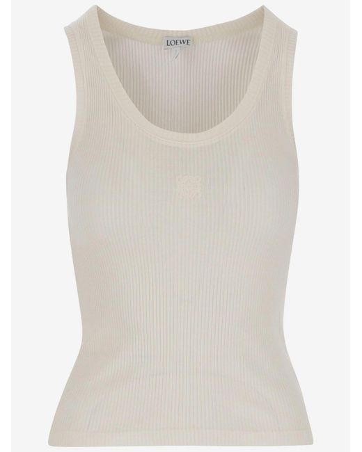 Loewe White Silk Tank Top
