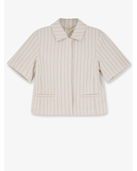 Max Mara White Mxmangio Cotton Blazer