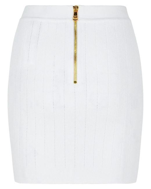Balmain White Short Skirts