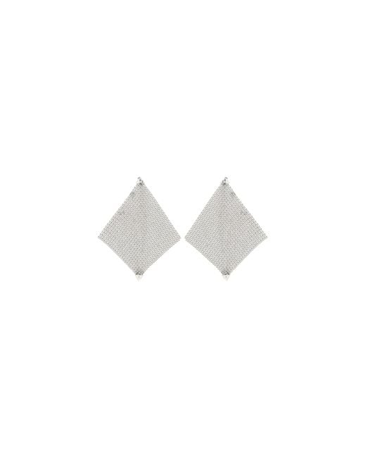 Rabanne White Rabanne Pixel Chainmail Earrings