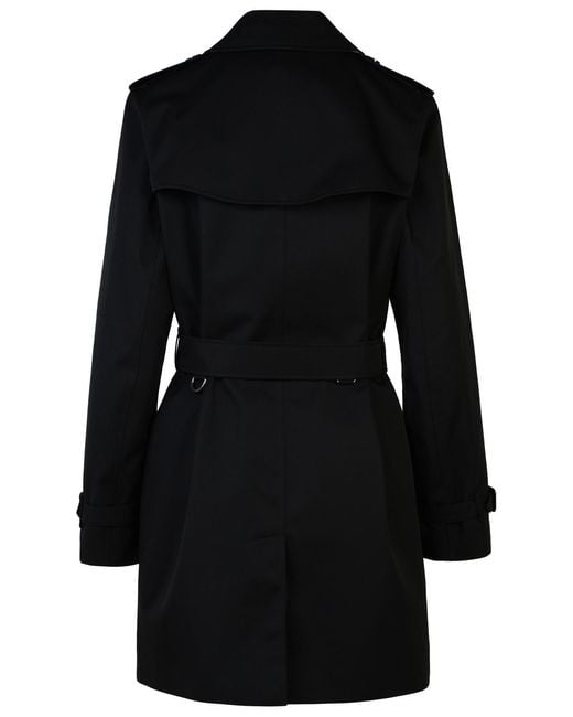 Burberry Black 'Kensington' Polyester Trench Coat
