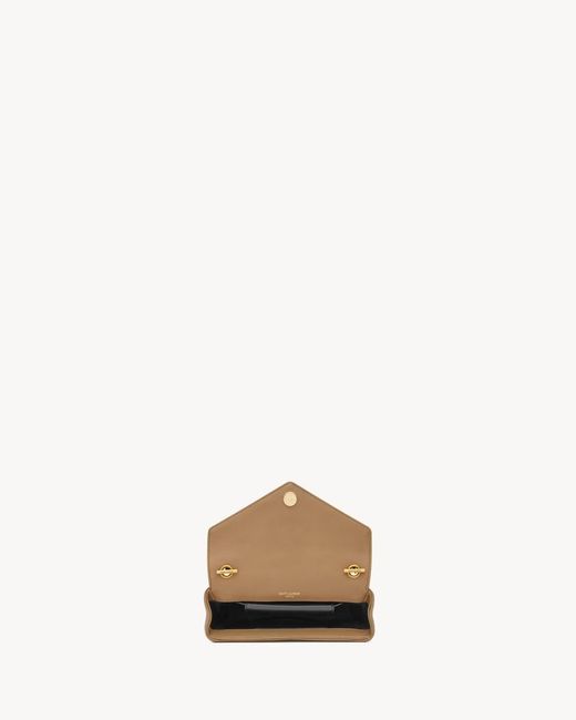Saint Laurent Natural "Lou" Small Crossbody Bag