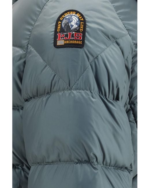 Parajumpers Blue Puffer Jacket Pharrel With Hood for men