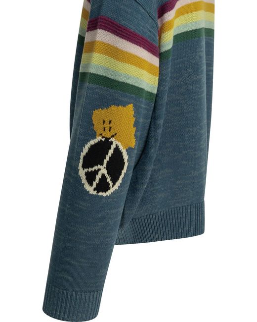 Kapital Blue Peckish Crewneck Sweater for men