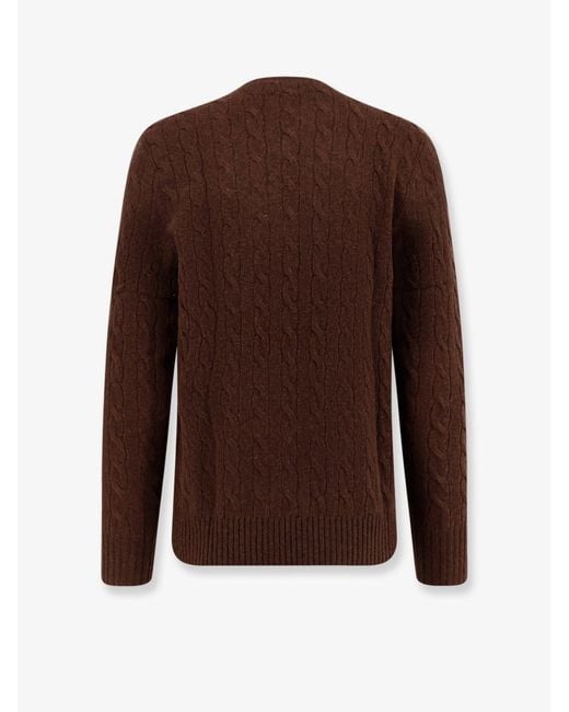 Polo Ralph Lauren Brown Wool And Cashmere Cable Knit Sweater for men