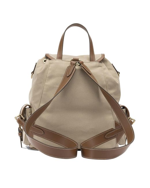 Miu Miu Natural Hemp And Leather Backpack
