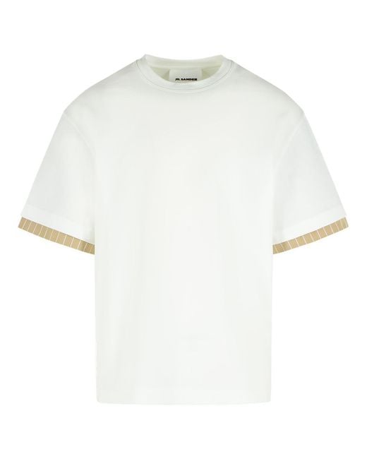 Jil Sander White Cotton Crew Neck T-Shirt for men