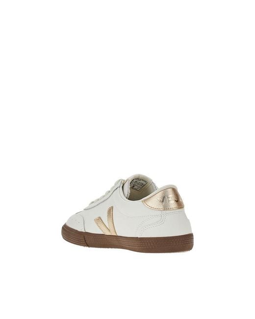 Veja White Leather 'Volley' Sneakers