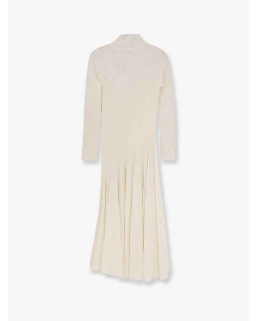 Alaïa White Long Wool Dress