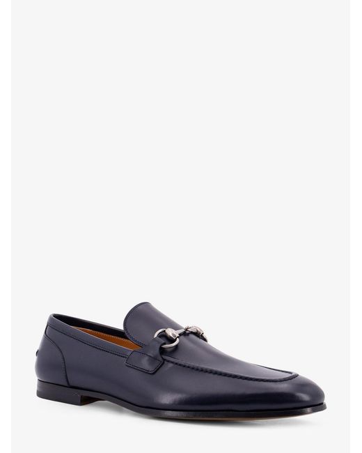 Gucci Blue Leather Loafer With Horsebit for men