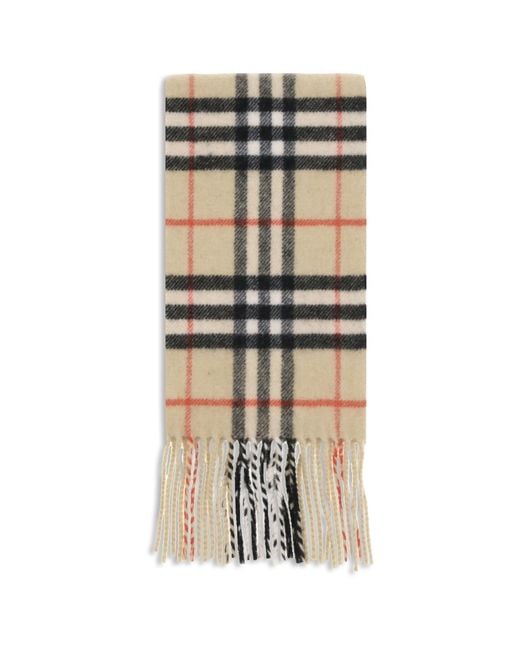 Burberry White Thin Cashmere Check Scarf for men