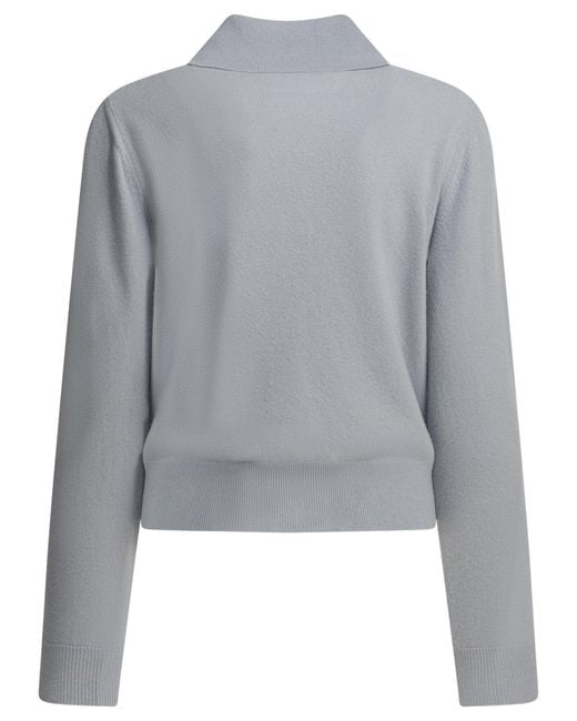 Maison Margiela Gray Virgin Wool Polo Sweater