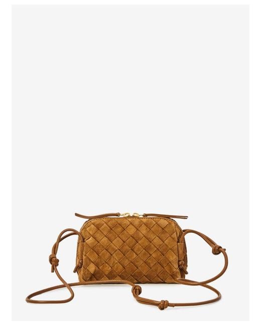 Bottega Veneta Brown "Concert" Mini Crossbody Clutch
