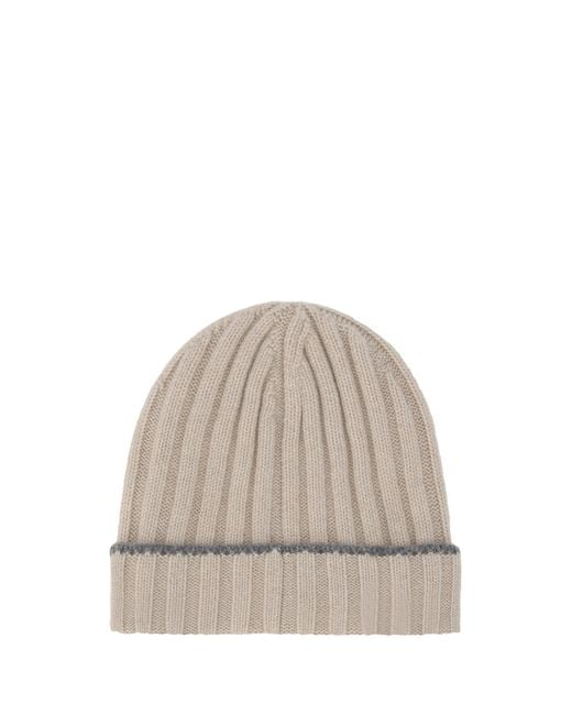 Brunello Cucinelli Natural Beanie Hat for men