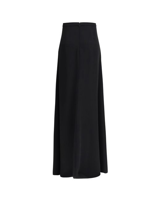 Valentino Black Long Cady Couture Skirt