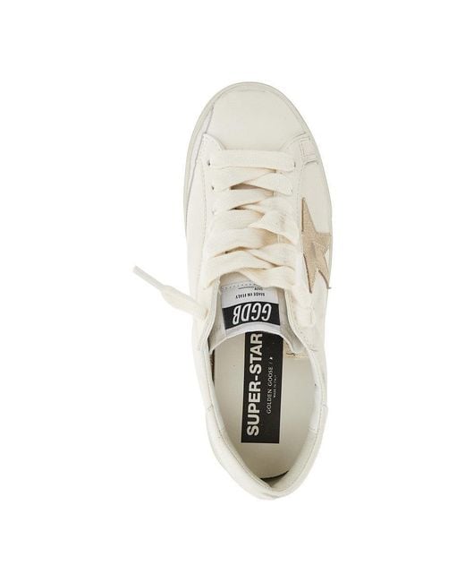 Golden Goose Deluxe Brand White 'Super-Star' Leather Sneakers for men