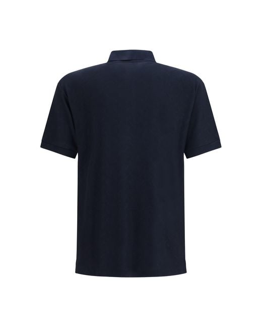 Giorgio Armani Blue Viscose And Polyester Polo Shirt for men