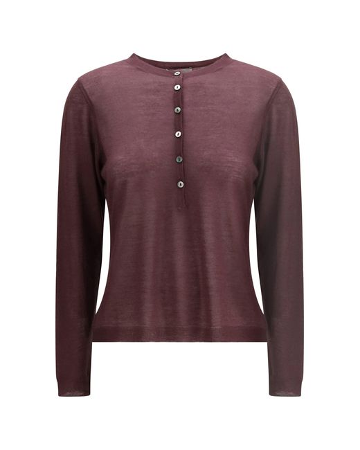 Mirror In The Sky Purple Cardigan Surya Henley Cashmere
