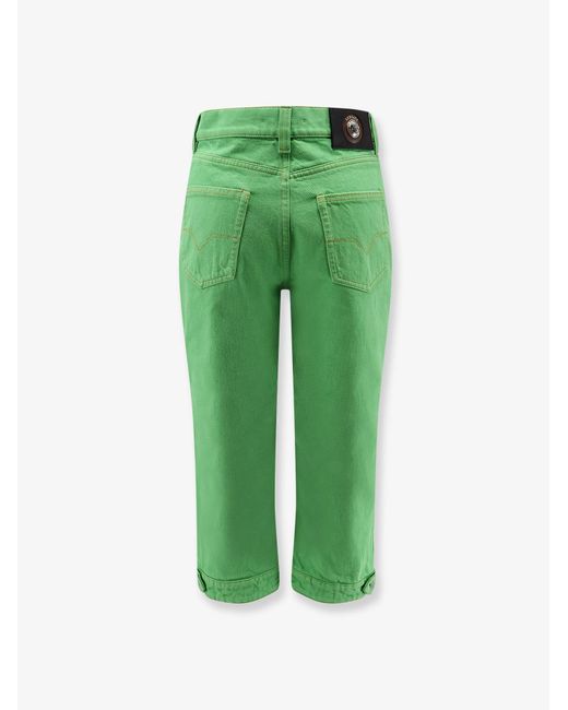 Versace Green Non-Stretch Cotton Trousers