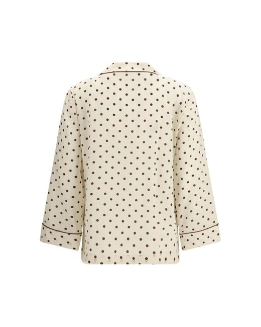 P.A.R.O.S.H. White Polka-Dot Silk Shirt
