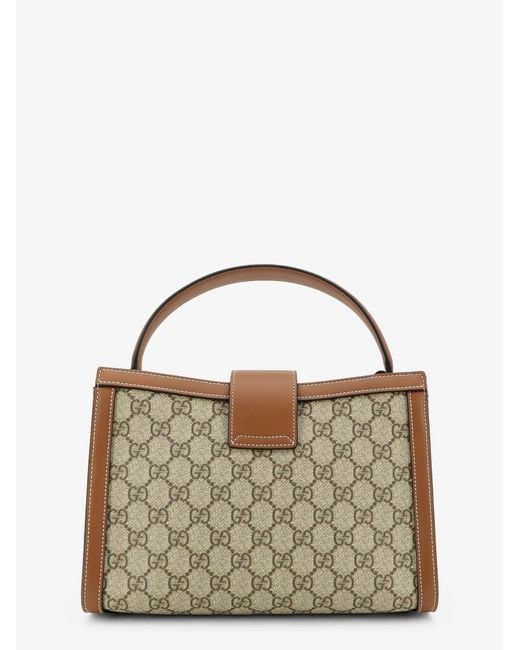 Gucci Brown Padlock Handbag With Shoulder Strap