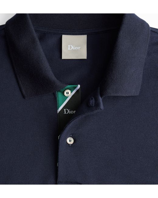 Dior Blue Regimental Polo Shirt for men