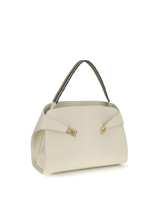 Ferragamo Natural Large Hug Soft Shoulder Bag