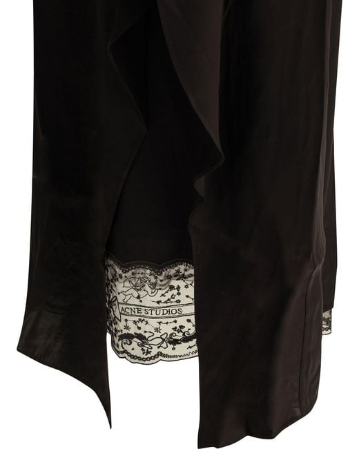 Acne Black Viscose Nylon Dress