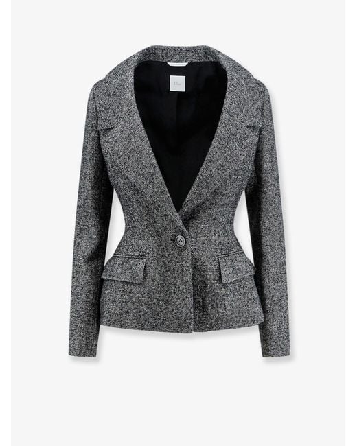 Dior Black Dior Bouclette Chevron Blazer