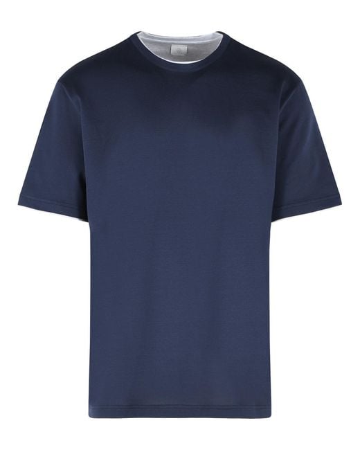 Eleventy Blue Cotton T-Shirt for men