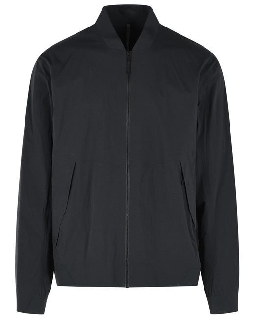 Men's Black Diode Stretch Nylon Bomber Jacket