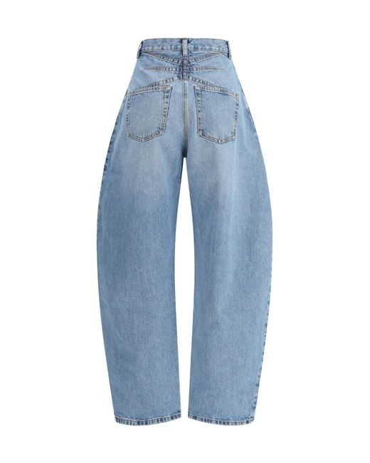 Alaïa Blue Alaã¯A Rounded Denim Trousers