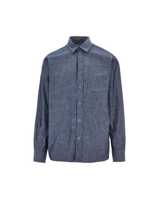 Forét Blue 'Maple' Chambray Denim Shirt for men