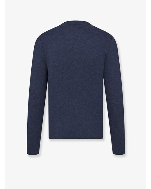 Dior Blue Virgin Wool Sweater for men