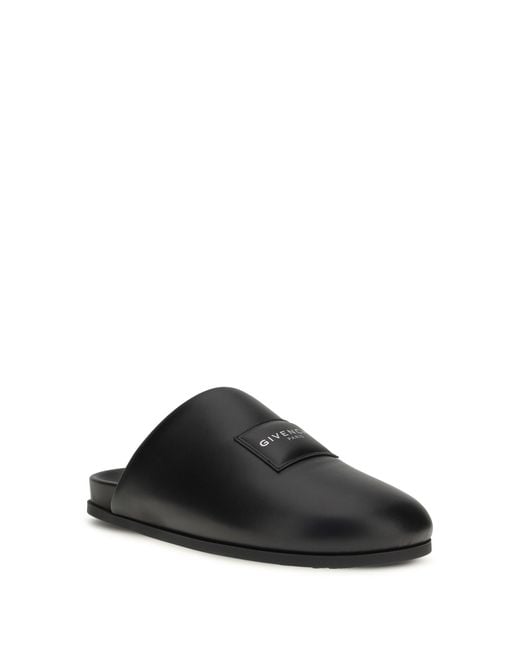 Givenchy Black Leather Mules for men