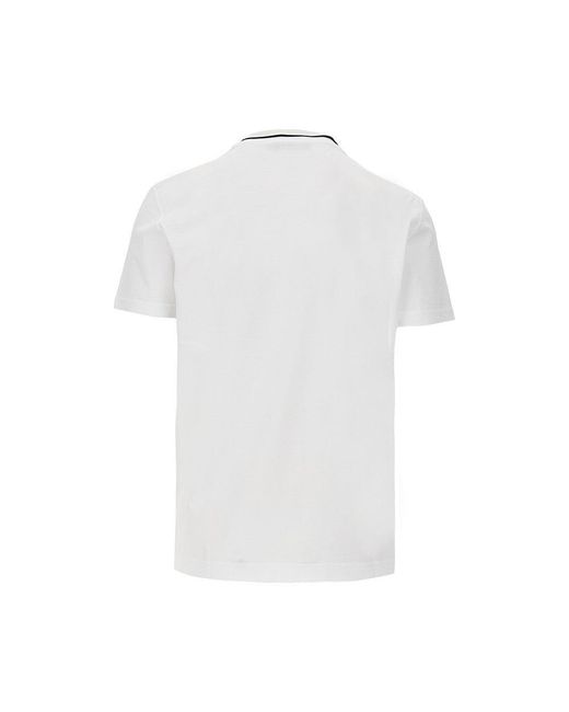 Dolce & Gabbana White Dolce&Gabbana T-Shirt With Pocket And Logo Patch for men